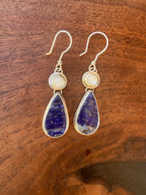Load image into Gallery viewer, Lapis and Mother of Pearl Earrings
